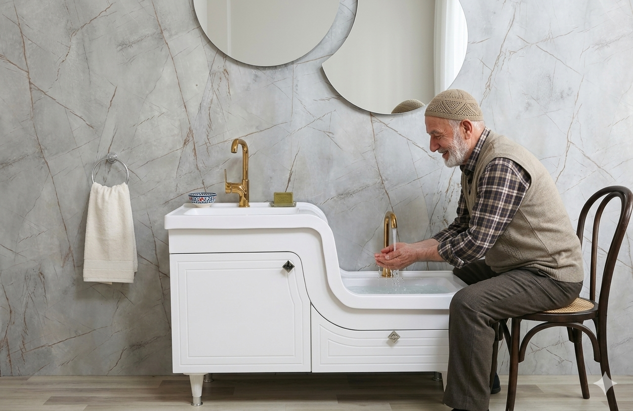 Z Lavabo Modelleri, Çift Kademeli Çocuk Banyo Dolabı, Yaşlı ve Ev Tipi Abdest Lavabosu İmalatı - Turan Yapı